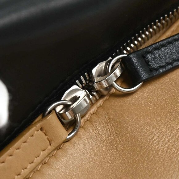 Chanel Black Beige Calfskin Featherweight Bowling Bag - Picture 7 of 10